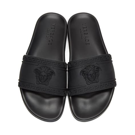 versace slides men black|Versace mules for men.